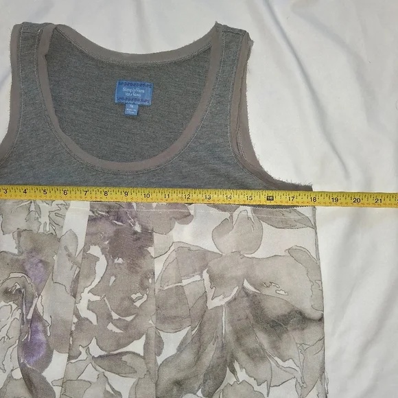 Simply Vera Vera Wang Women Size M Gray and White Floral Midi Dress - Picture 14 of 16